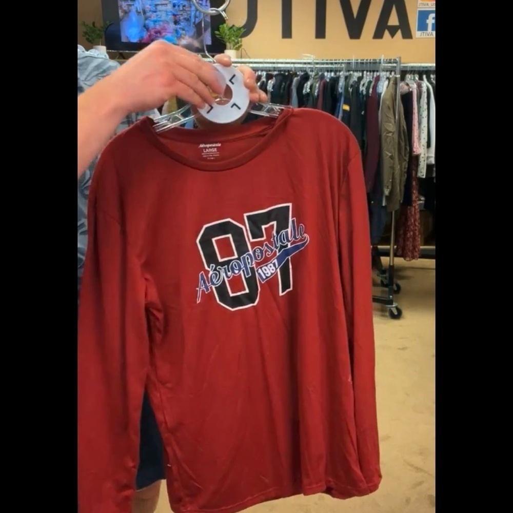 Men’s Aeropostale Red Long Sleeve Shirt, Lounging Type, NWOT Size Large - Picture 5 of 11